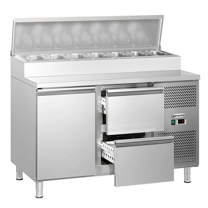 GGM Gastro Commercial Saladette Prep Counter ECO - 1360x700mm - 1 Door & 2 Drawers - for 7x GN 1/3