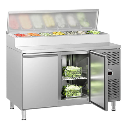 GGM Gastro Commercial Saladette Prep Counter ECO - 1360x700mm - 2 Doors - for 7x GN 1/3
