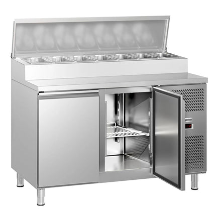 GGM Gastro Commercial Saladette Prep Counter ECO - 1360x700mm - 2 Doors - for 7x GN 1/3