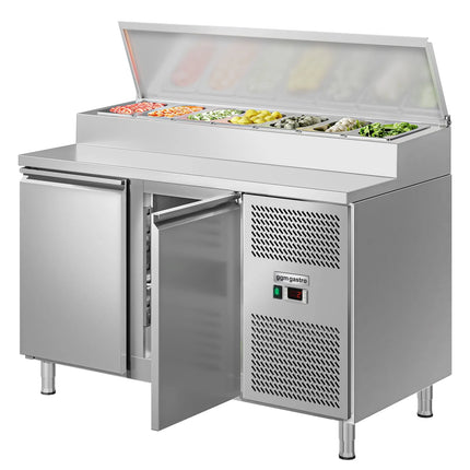 GGM Gastro Commercial Saladette Prep Counter ECO - 1360x700mm - 2 Doors - for 7x GN 1/3