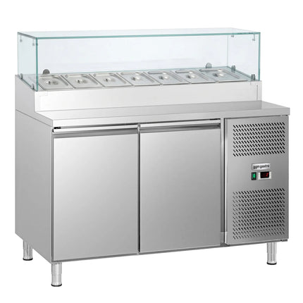 GGM Gastro Commercial Saladette Prep Counter ECO - 1360x700mm - 2 Doors - topper for 7x GN 1/3