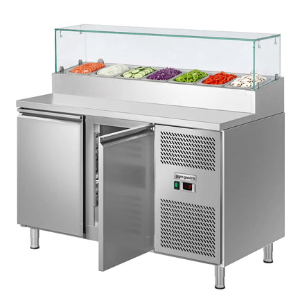 GGM Gastro Commercial Saladette Prep Counter ECO - 1360x700mm - 2 Doors - topper for 7x GN 1/3