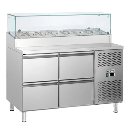 GGM Gastro Commercial Saladette Prep Counter ECO - 1360x700mm - 4 Drawers - for 7x GN 1/3