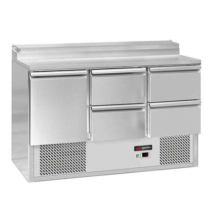 GGM Gastro Commercial Saladette Prep Counter ECO - 1365x700mm - 1 Door & 4 Drawers - for 8x GN 1/6
