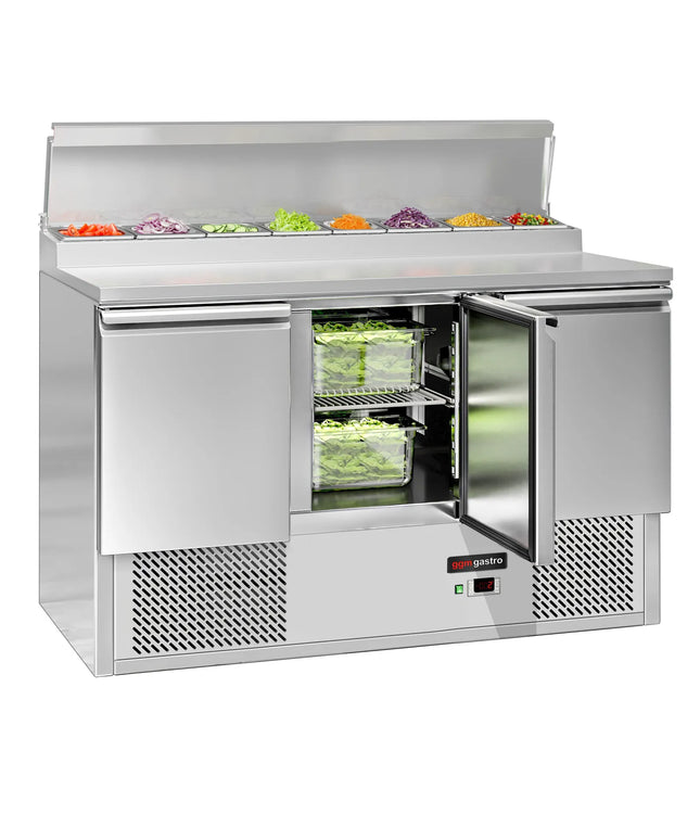 GGM Gastro Commercial Saladette Prep Counter ECO - 1368x700mm - 3 Doors - for 8x GN 1/6