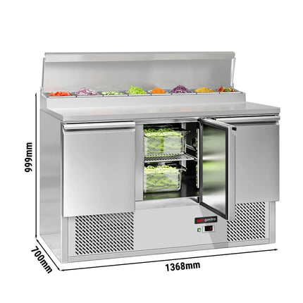 GGM Gastro Commercial Saladette Prep Counter ECO - 1368x700mm - 3 Doors - for 8x GN 1/6