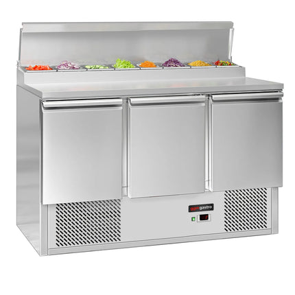 GGM Gastro Commercial Saladette Prep Counter ECO - 1368x700mm - 3 Doors - for 8x GN 1/6