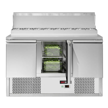 GGM Gastro Commercial Saladette Prep Counter ECO - 1368x700mm - 3 Doors - for 8x GN 1/6