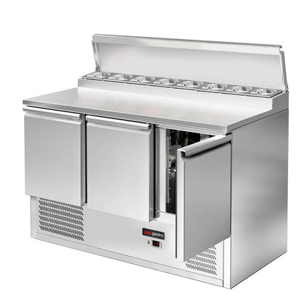 GGM Gastro Commercial Saladette Prep Counter ECO - 1368x700mm - 3 Doors - for 8x GN 1/6
