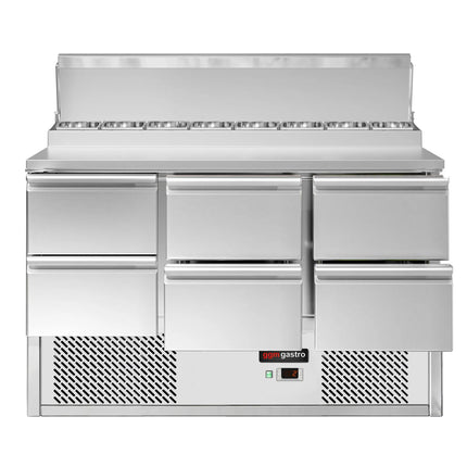 GGM Gastro Commercial Saladette Prep Counter ECO - 1368x700mm - 6 Drawers - for 8x GN 1/6