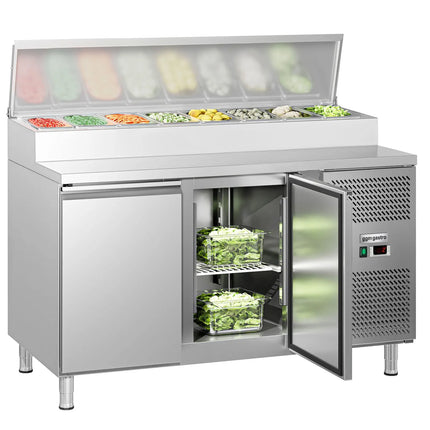 GGM Gastro Commercial Saladette Prep Counter ECO - 1510x800mm - 2 Doors - for 8x GN 1/3