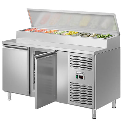 GGM Gastro Commercial Saladette Prep Counter ECO - 1510x800mm - 2 Doors - for 8x GN 1/3