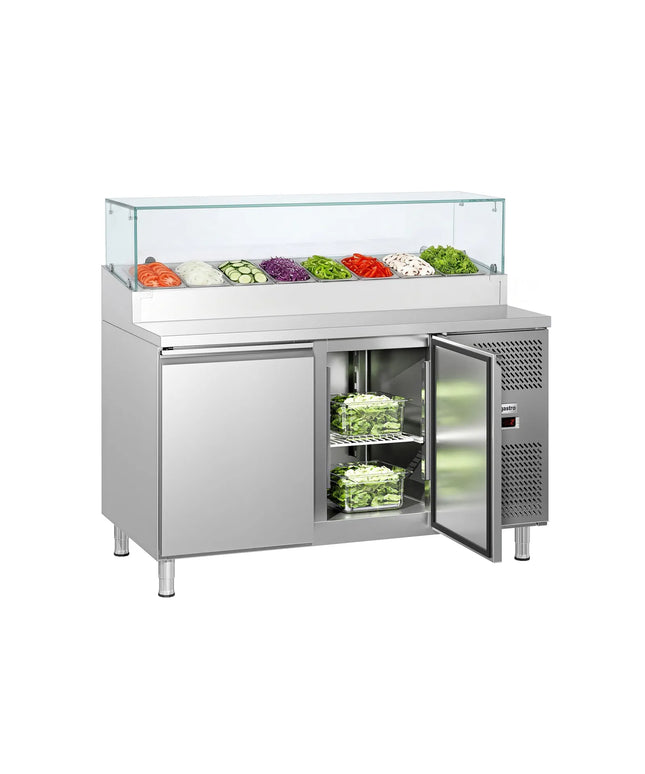GGM Gastro Commercial Saladette Prep Counter ECO - 1510x800mm - 2 Doors - topper for 8x GN 1/3