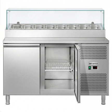GGM Gastro Commercial Saladette Prep Counter ECO - 1510x800mm - 2 Doors - topper for 8x GN 1/3