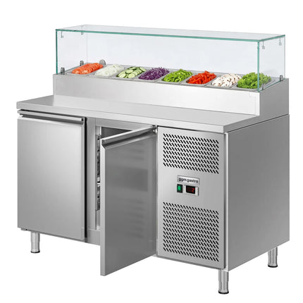 GGM Gastro Commercial Saladette Prep Counter ECO - 1510x800mm - 2 Doors - topper for 8x GN 1/3