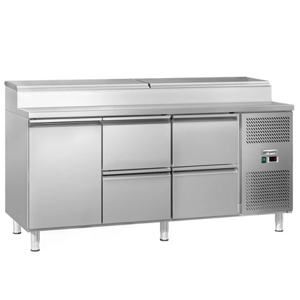 GGM Gastro Commercial Saladette Prep Counter ECO - 1795mm - 1 Door & 4 Drawers - for 8x GN 1/3