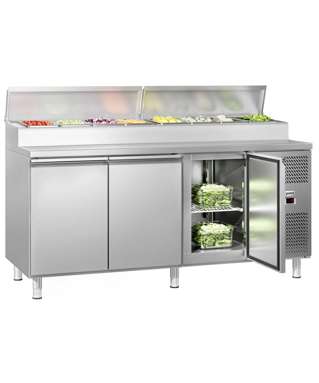 GGM Gastro Commercial Saladette Prep Counter ECO - 1795mm - 3 Doors - for 8x GN 1/3