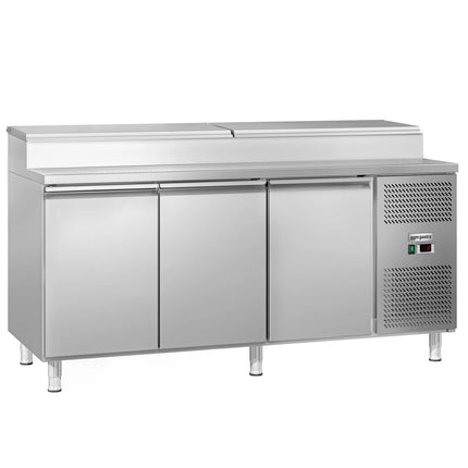 GGM Gastro Commercial Saladette Prep Counter ECO - 1795mm - 3 Doors - for 8x GN 1/3