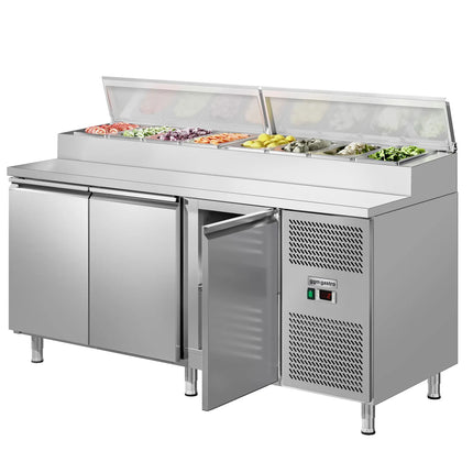 GGM Gastro Commercial Saladette Prep Counter ECO - 1795mm - 3 Doors - for 8x GN 1/3