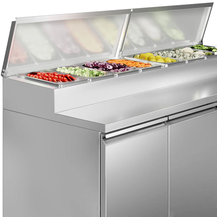 GGM Gastro Commercial Saladette Prep Counter ECO - 1795mm - 3 Doors - for 8x GN 1/3