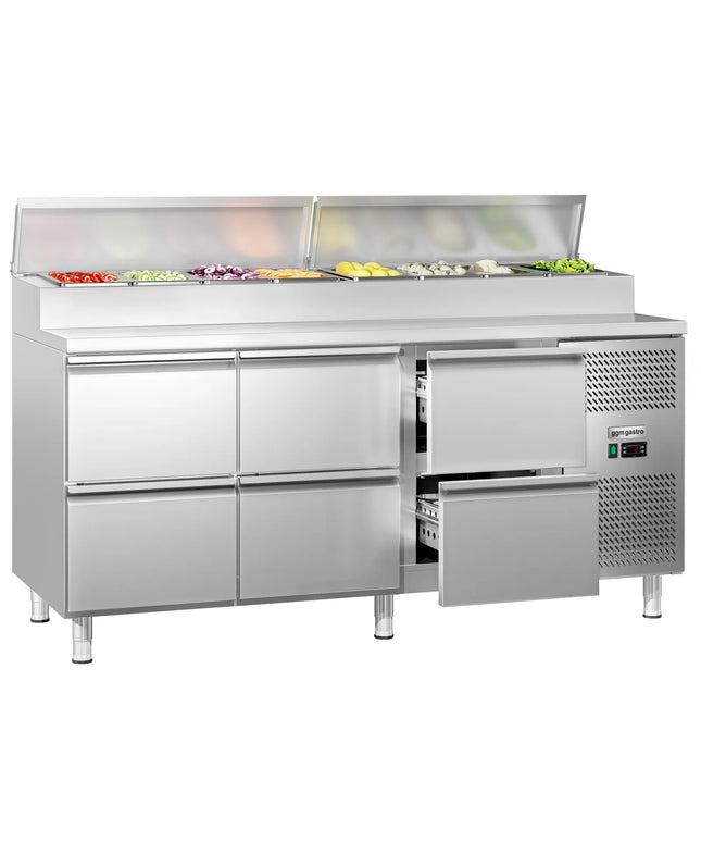 GGM Gastro Commercial Saladette Prep Counter ECO - 1795mm - 6 Drawers - for 8x GN 1/3