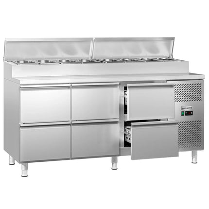 GGM Gastro Commercial Saladette Prep Counter ECO - 1795mm - 6 Drawers - for 8x GN 1/3