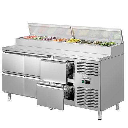 GGM Gastro Commercial Saladette Prep Counter ECO - 1795mm - 6 Drawers - for 8x GN 1/3