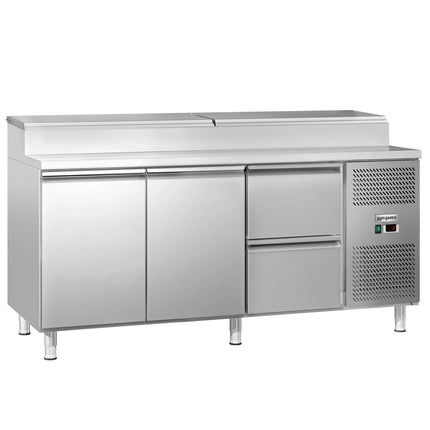 GGM Gastro Commercial Saladette Prep Counter ECO - 1795x700mm - 2 Doors & 2 Drawers - for 8x GN 1/3