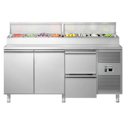 GGM Gastro Commercial Saladette Prep Counter ECO - 1795x700mm - 2 Doors & 2 Drawers - for 8x GN 1/3
