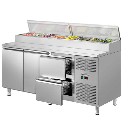 GGM Gastro Commercial Saladette Prep Counter ECO - 1795x700mm - 2 Doors & 2 Drawers - for 8x GN 1/3