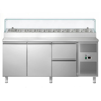 GGM Gastro Commercial Saladette Prep Counter ECO - 1795x700mm - with 2 Doors & 2 Drawers - for 9x GN 1/3