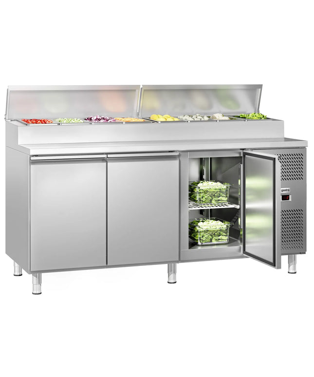 GGM Gastro Commercial Saladette Prep Counter ECO - 2020x800mm - 3 Doors - for 10x GN 1/3