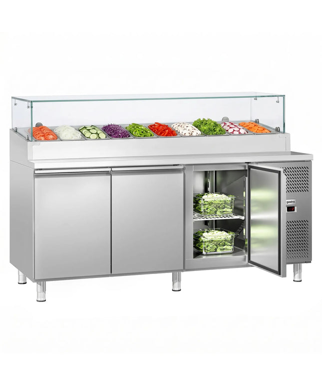 GGM Gastro Commercial Saladette Prep Counter ECO - 2020x800mm - 3 Doors - for 10x GN 1/3