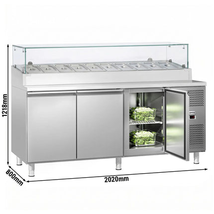 GGM Gastro Commercial Saladette Prep Counter ECO - 2020x800mm - 3 Doors - for 10x GN 1/3