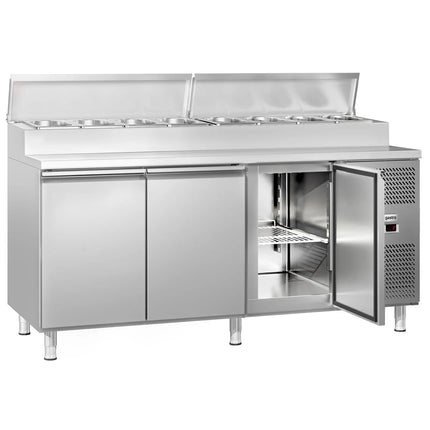 GGM Gastro Commercial Saladette Prep Counter ECO - 2020x800mm - 3 Doors - for 10x GN 1/3