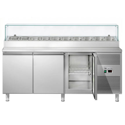 GGM Gastro Commercial Saladette Prep Counter ECO - 2020x800mm - 3 Doors - for 10x GN 1/3