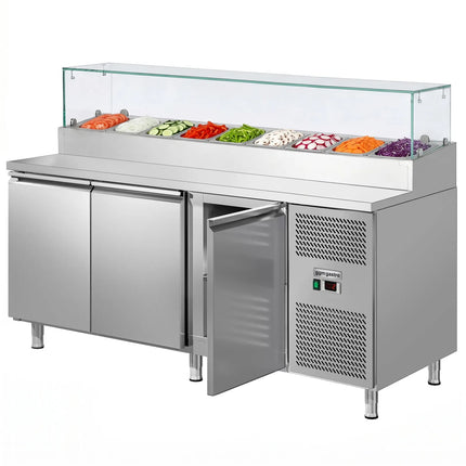 GGM Gastro Commercial Saladette Prep Counter ECO - 2020x800mm - 3 Doors - for 10x GN 1/3
