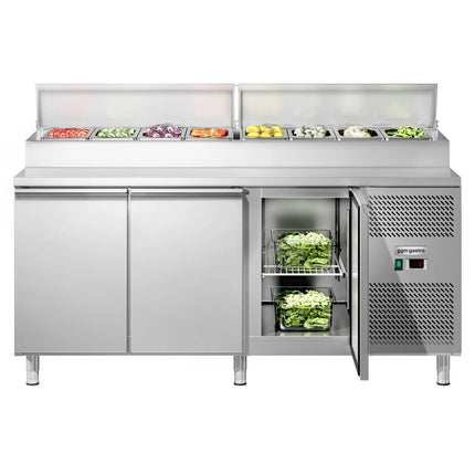 GGM Gastro Commercial Saladette Prep Counter ECO - 2020x800mm - 3 Doors - for 10x GN 1/3