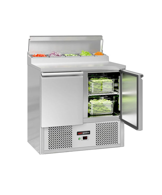 GGM Gastro Commercial Saladette Prep Counter ECO - 900x700mm - 2 Doors - for 5x GN 1/6