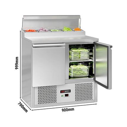 GGM Gastro Commercial Saladette Prep Counter ECO - 900x700mm - 2 Doors - for 5x GN 1/6