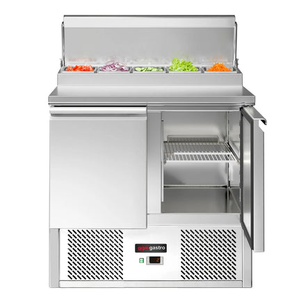 GGM Gastro Commercial Saladette Prep Counter ECO - 900x700mm - 2 Doors - for 5x GN 1/6
