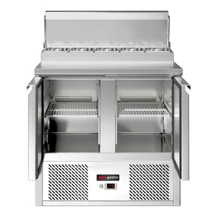 GGM Gastro Commercial Saladette Prep Counter ECO - 900x700mm - 2 Doors - for 5x GN 1/6