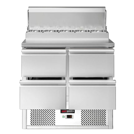 GGM Gastro Commercial Saladette Prep Counter ECO - 900x700mm - 4 Drawers - for 5x GN 1/6