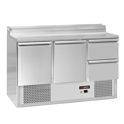 GGM Gastro Commercial Saladette Prep Counter ECO - Slimline - 1368x700mm - 2 Doors & 2 Drawers - for 8x GN 1/6