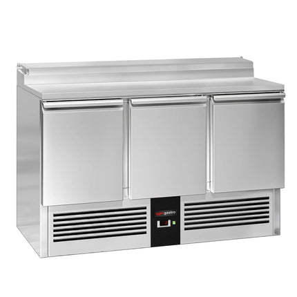 GGM Gastro Commercial Saladette Prep Counter Mini PREMIUM - 1368x700mm - 3 Doors - for 8x GN 1/6