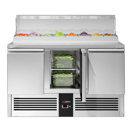 GGM Gastro Commercial Saladette Prep Counter Mini PREMIUM - 1368x700mm - 3 Doors - for 8x GN 1/6