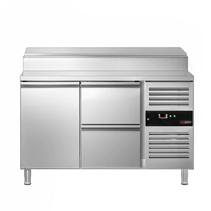 GGM Gastro Commercial Saladette Prep Counter PREMIUM - 1360x700mm - 1 Door & 2 Drawers - for 7x GN 1/3