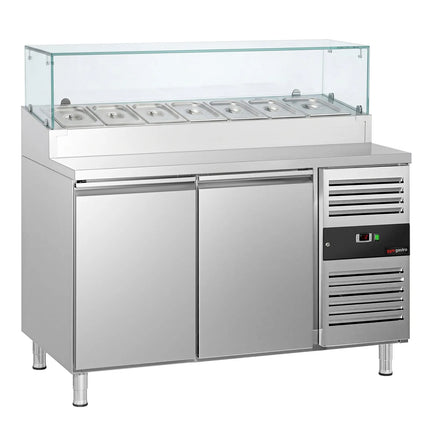 GGM Gastro Commercial Saladette Prep Counter PREMIUM - 1360x700mm - 2 Doors - for 7x GN 1/3