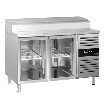 GGM Gastro Commercial Saladette Prep Counter PREMIUM - 1360x700mm - 2 Glass Doors - for 7x GN 1/3