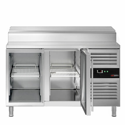 GGM Gastro Commercial Saladette Prep Counter PREMIUM - 1360x700mm - 2 Glass Doors - for 7x GN 1/3